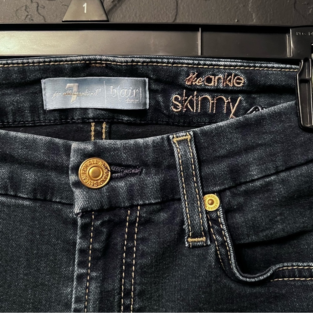 7 jeans B(AIR) ANKLE SKINNY IN STREAM Size:27 Color: Blue skinny jeans mid-rise - Picture 6 of 9